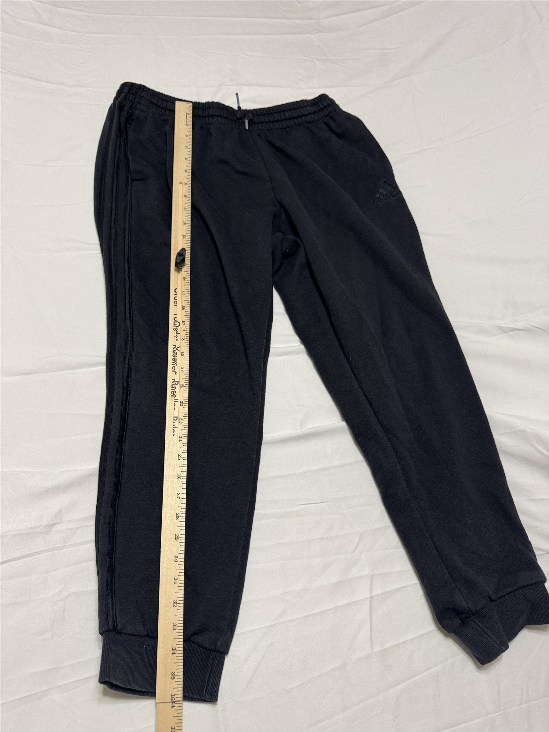 Mens Adidas Black XL Sweatpants 3 Stripes Black on Black Stealth Joggers