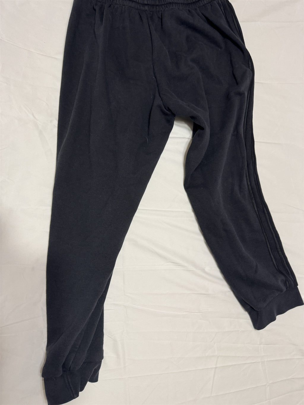 Mens Adidas Black XL Sweatpants 3 Stripes Black on Black Stealth Joggers