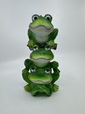 Whimsical Stacked Frogs Statue Garden Yard Home Decor Figurine Welcome Toad