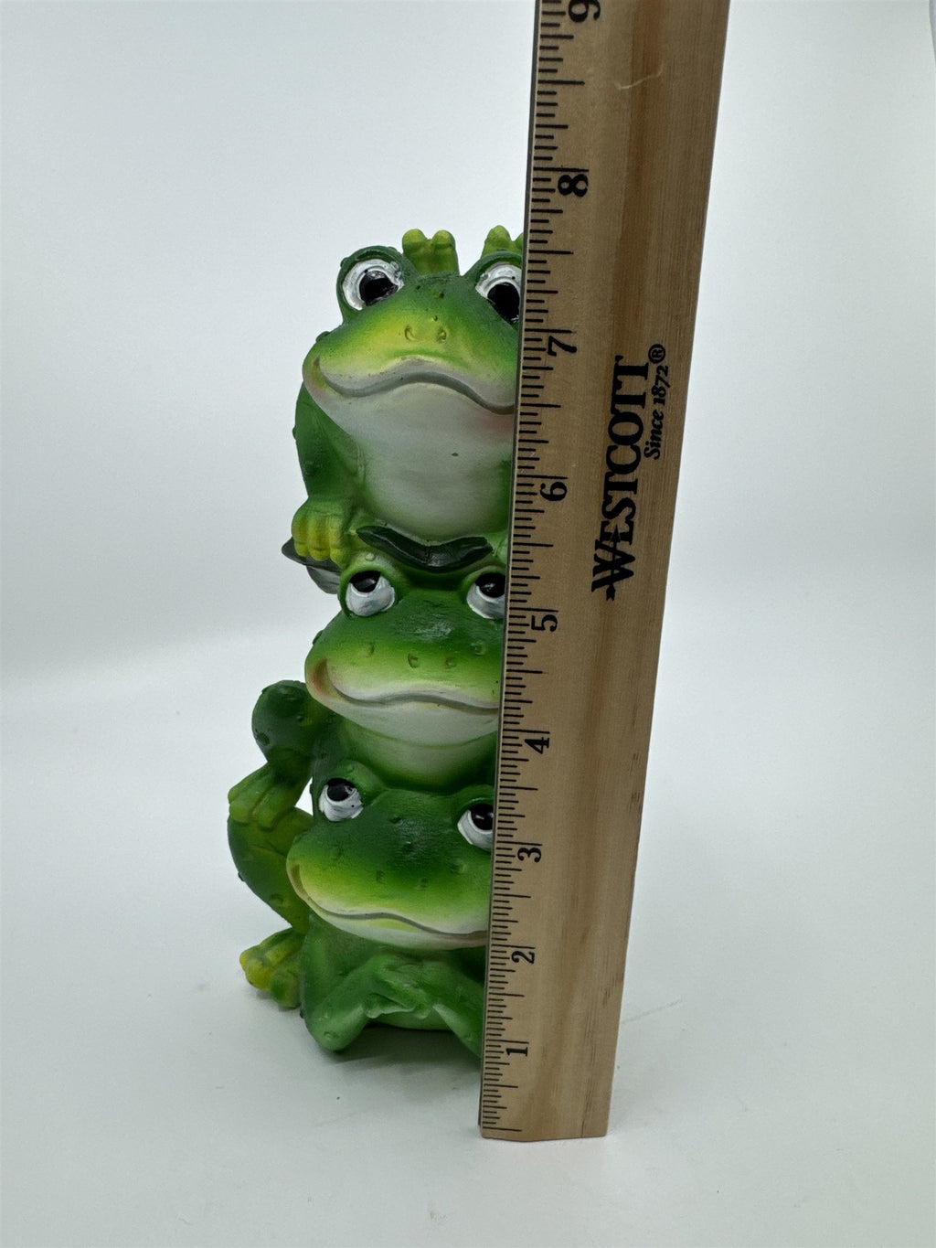 Whimsical Stacked Frogs Statue Garden Yard Home Decor Figurine Welcome Toad