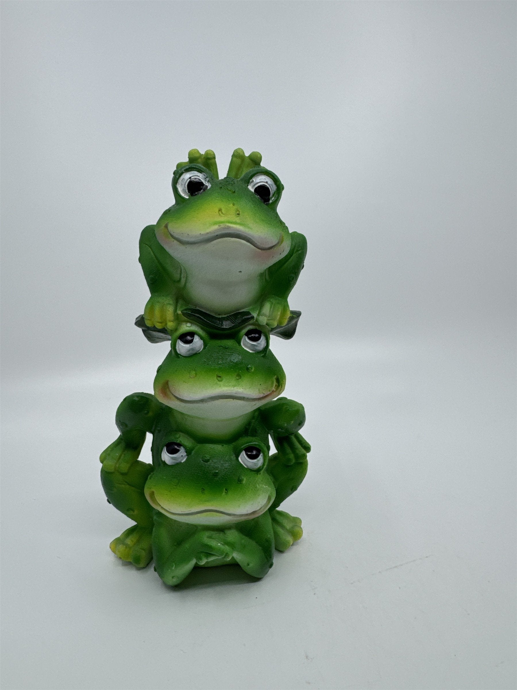 Whimsical Stacked Frogs Statue Garden Yard Home Decor Figurine Welcome Toad