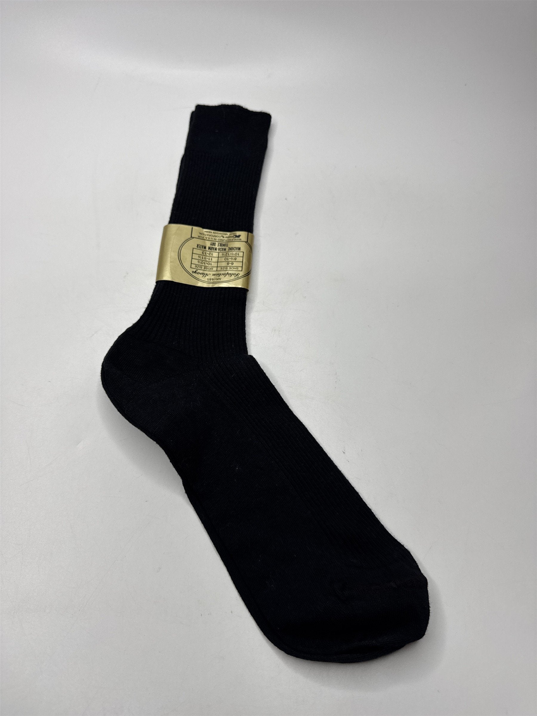 Vintage Mens Dress Slack Socks English Rib 10-10.5 Kmart Black 1 Pair Troy USA