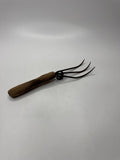 Vintage Small Hand Rake Garden Farm Tool Primitive 3 Tine Prong Cultivation Tool