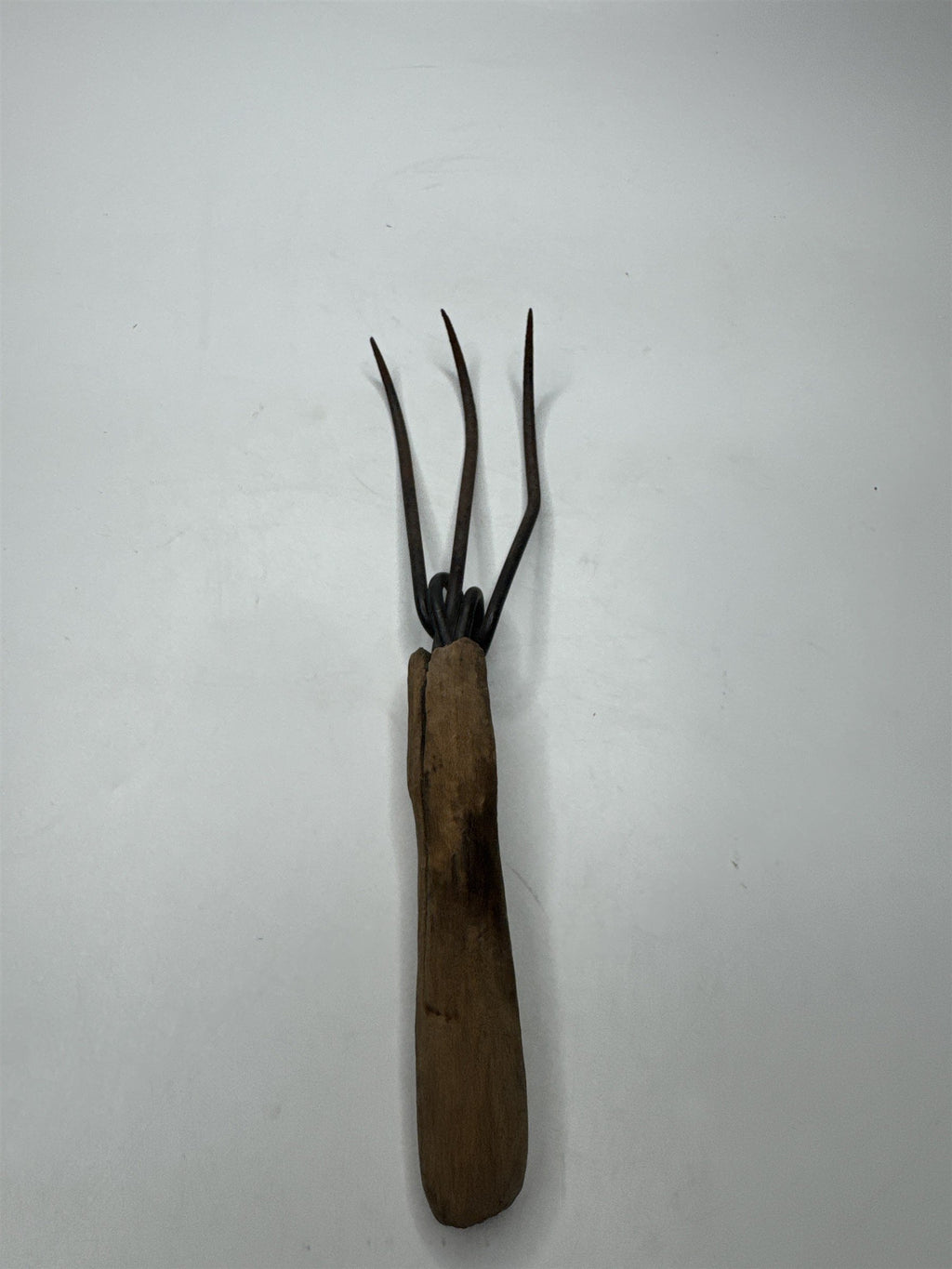 Vintage Small Hand Rake Garden Farm Tool Primitive 3 Tine Prong Cultivation Tool