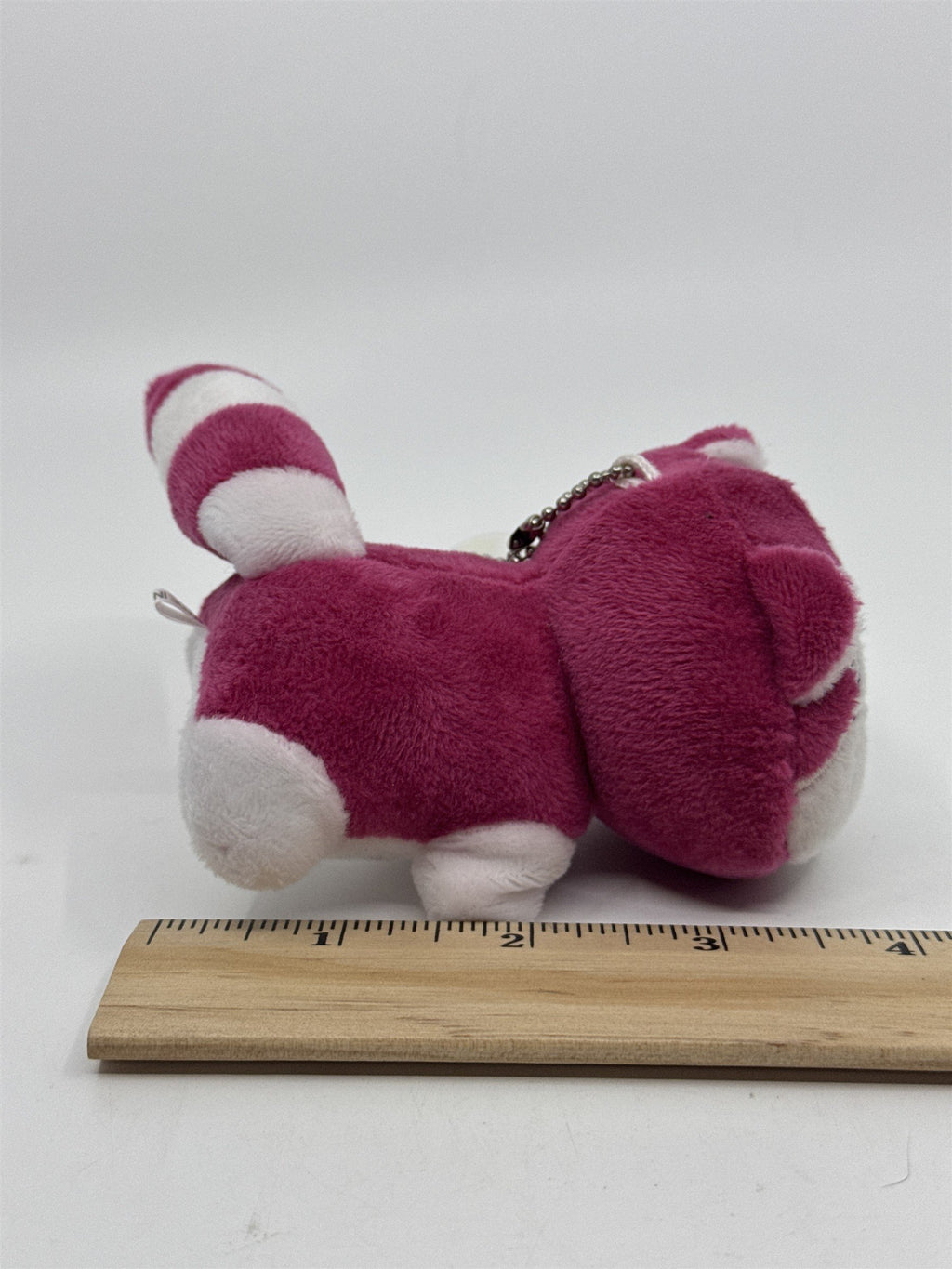 Pink and White Striped Cat Plush Suction Cup Stuffed Animal Friend Toy