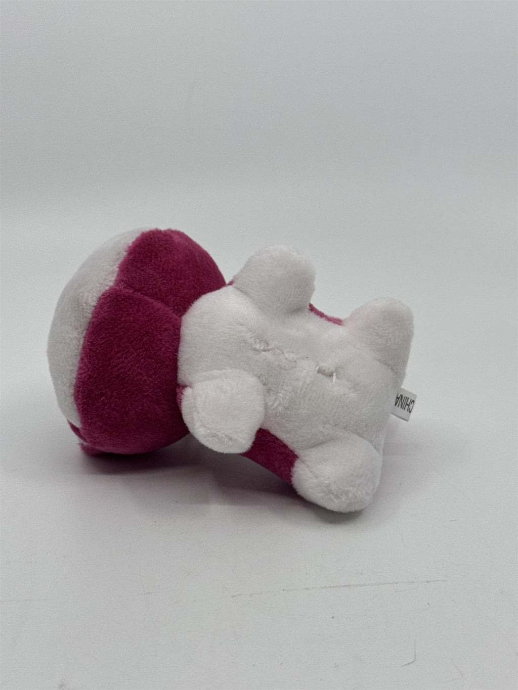 Pink and White Striped Cat Plush Suction Cup Stuffed Animal Friend Toy