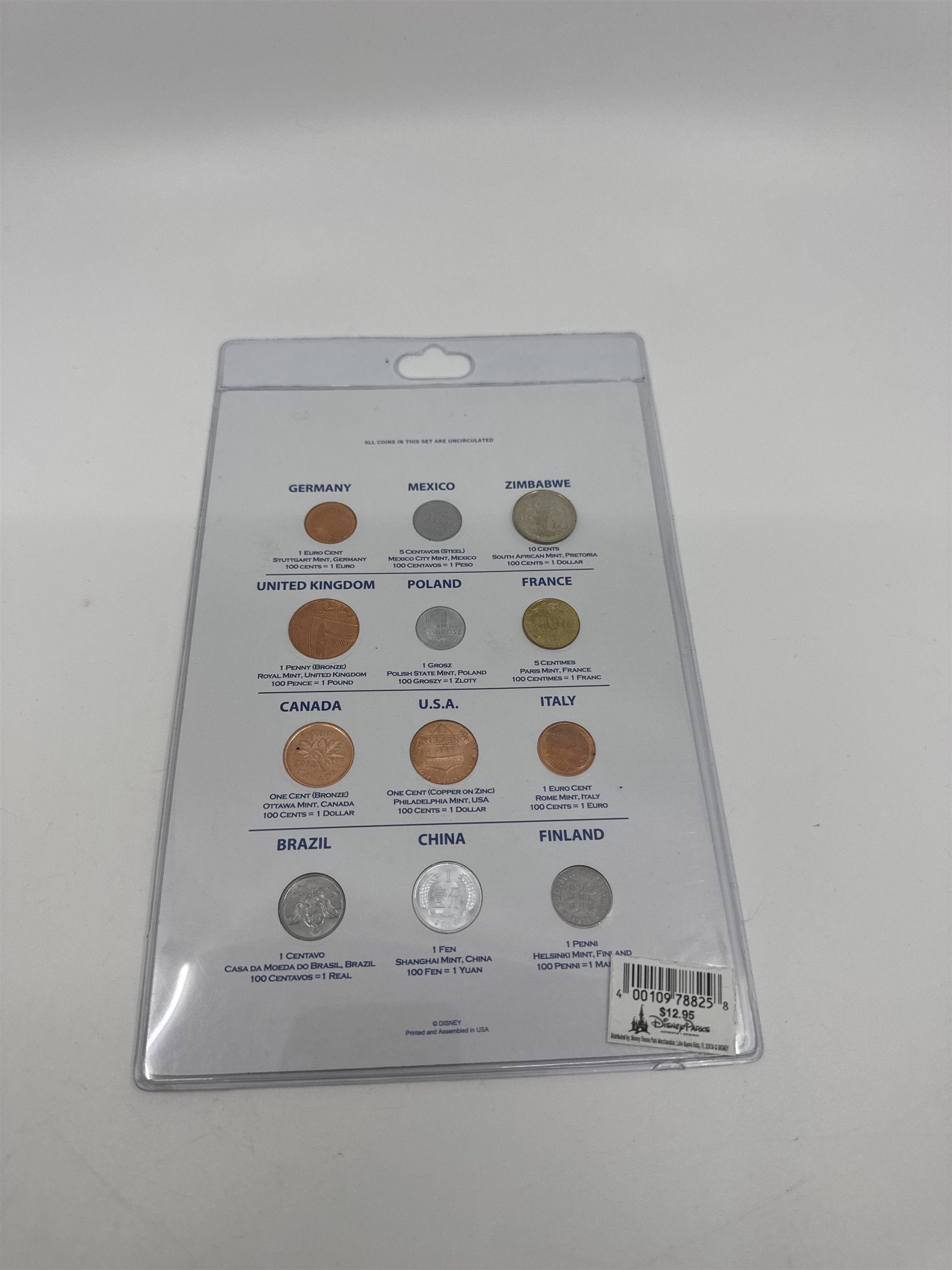 Walt Disney World Authentic Epcot International Coins Set Pennies Around World