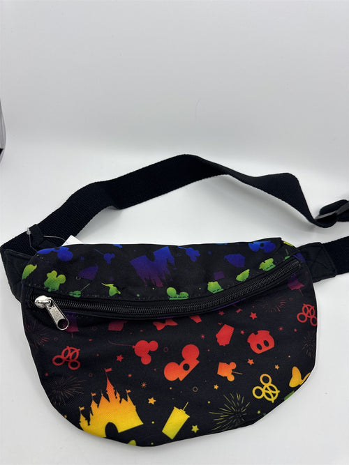 Disney Parks Adjustable Fanny Pack Rainbow Collection Pride LOVE Waist Bag