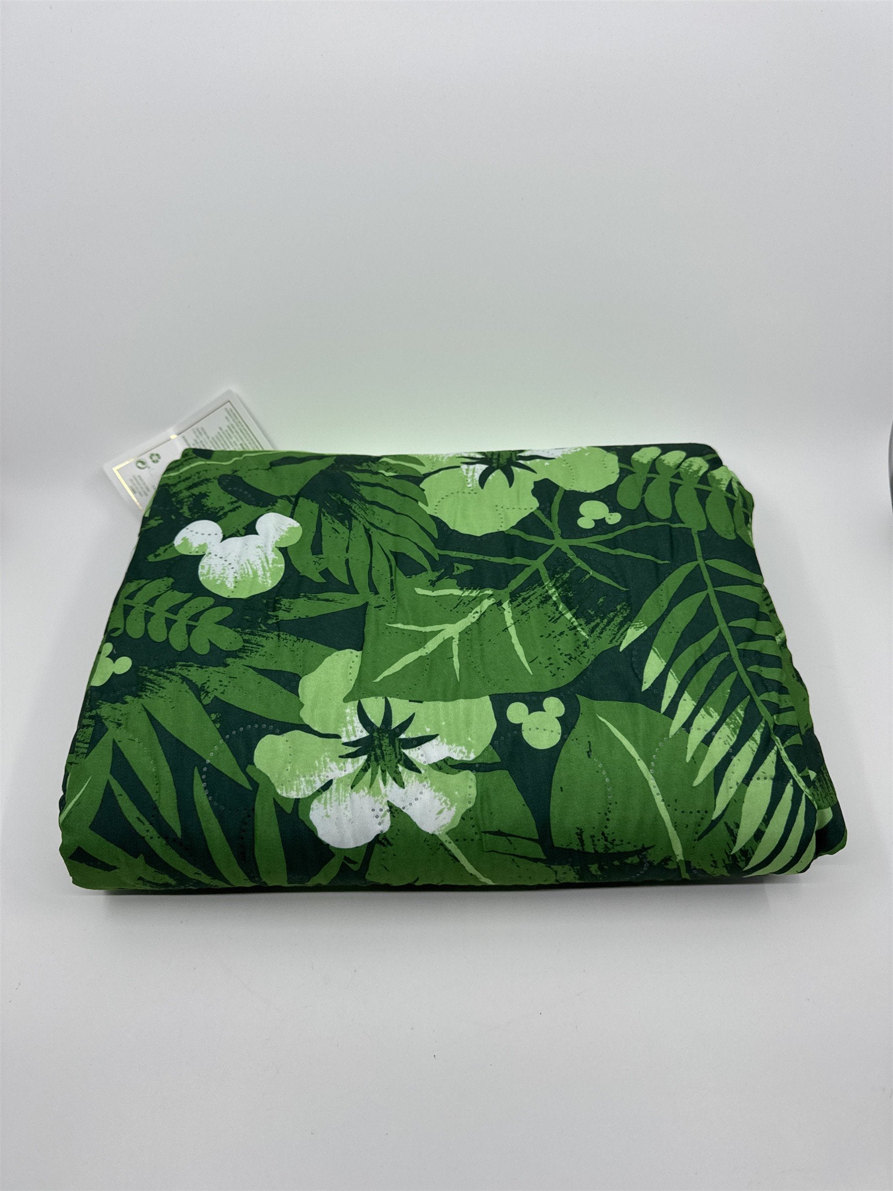 Disney Mickey Mouse Tropical Floral Picnic Blanket Convertible Carry Bag NWT