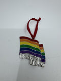 Harvey Lewis Love is Love Rainbow Flag Pride Metal Ornament LGBTQ+