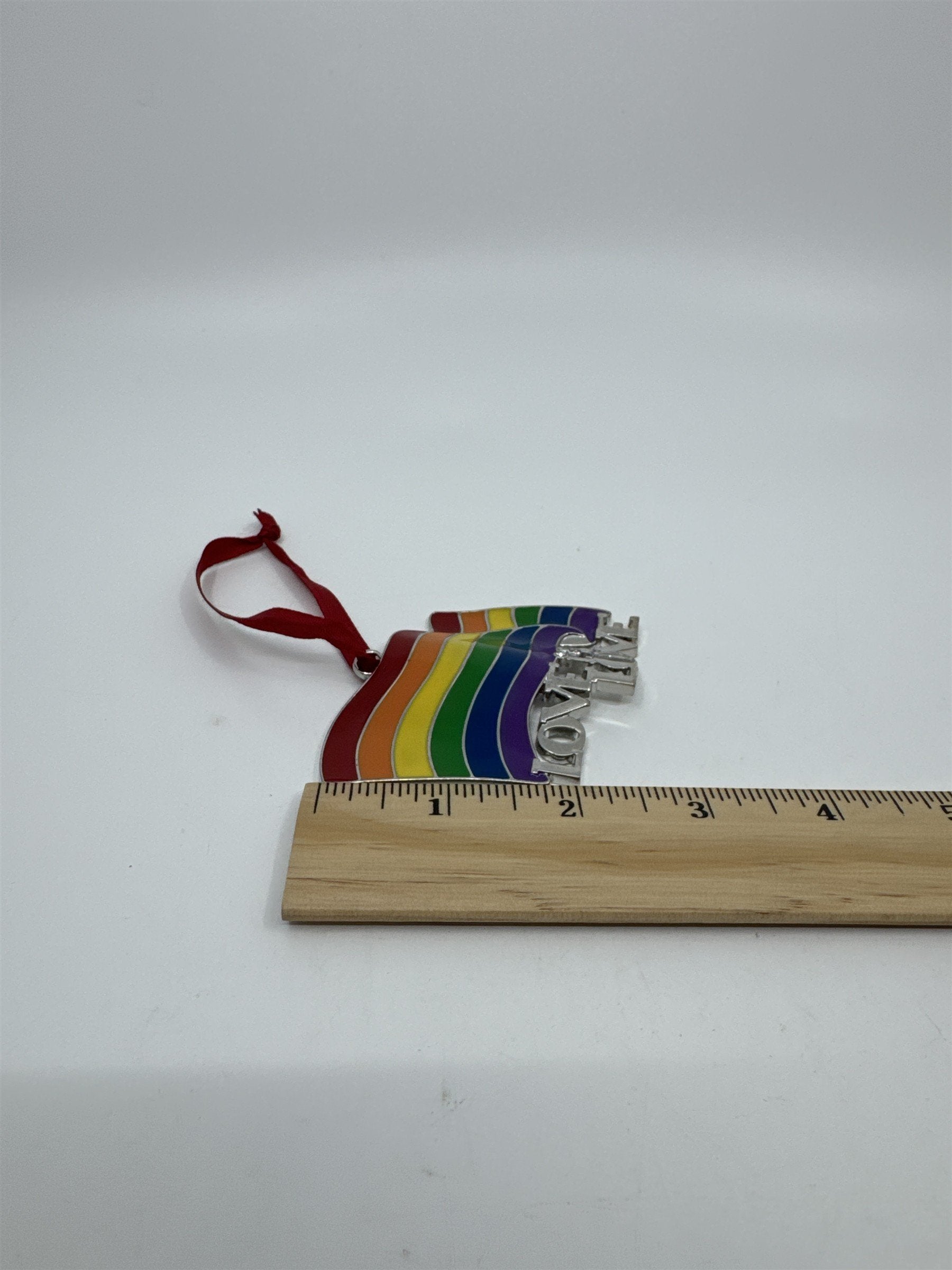 Harvey Lewis Love is Love Rainbow Flag Pride Metal Ornament LGBTQ+