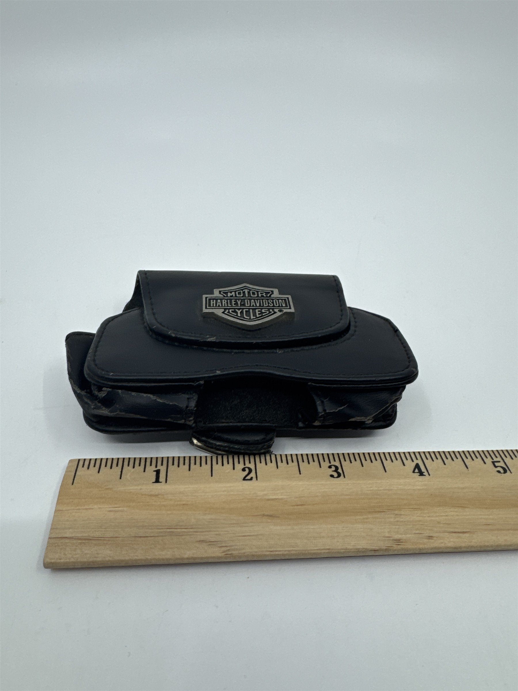 Vintage Harley Davidson Leather MOBO Bar & Shield Phone Case Beeper Holder