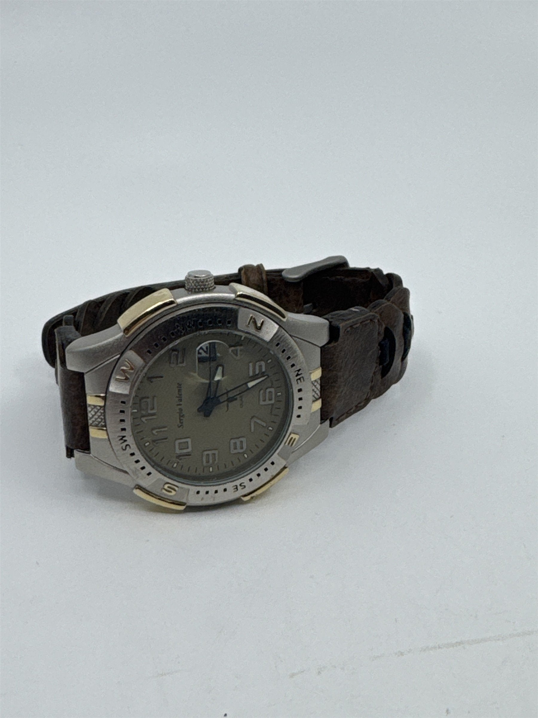 Sergio Valente Men's Watch Longhorn Brown Metal Gold Water Resistant