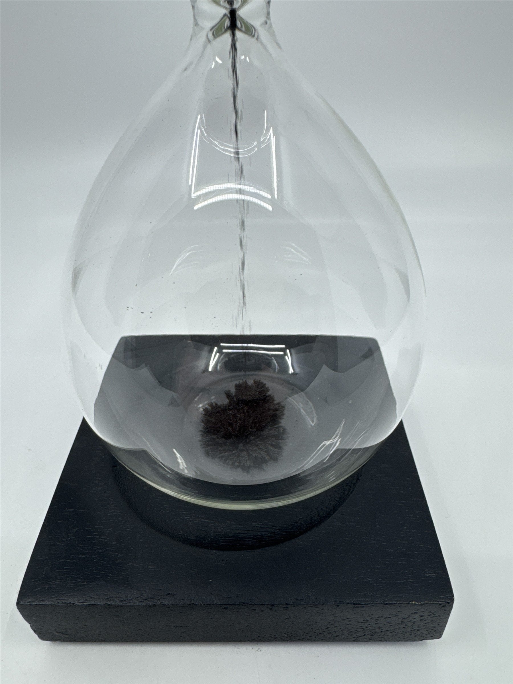 Magnetic Hour Glass /w Black Magnetic Sand and a Black Wooden Base Desk Art