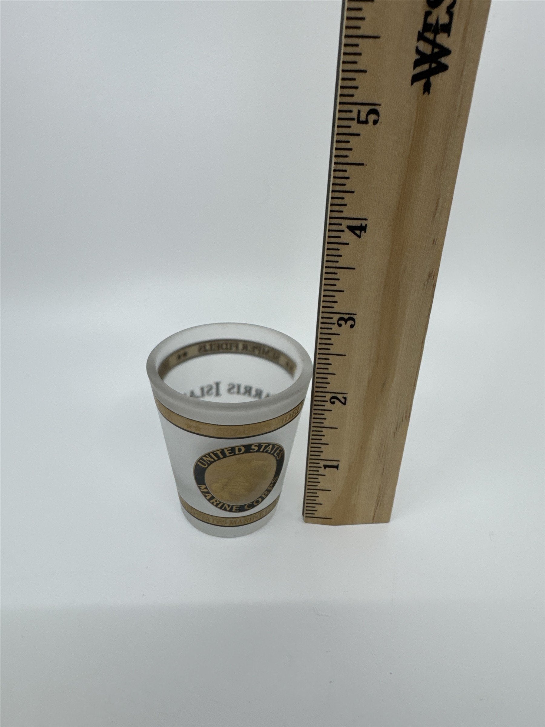 USMC United States Marine Corps Parris Island South Carolina Shot Glass Souvenir
