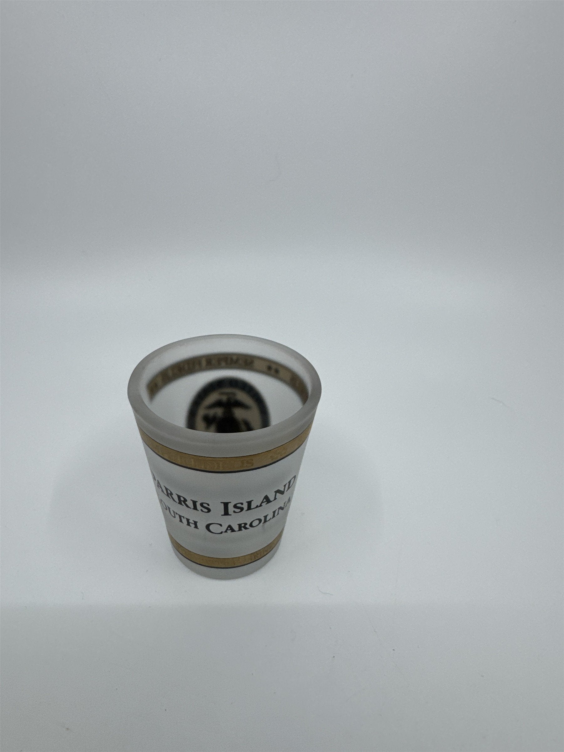 USMC United States Marine Corps Parris Island South Carolina Shot Glass Souvenir