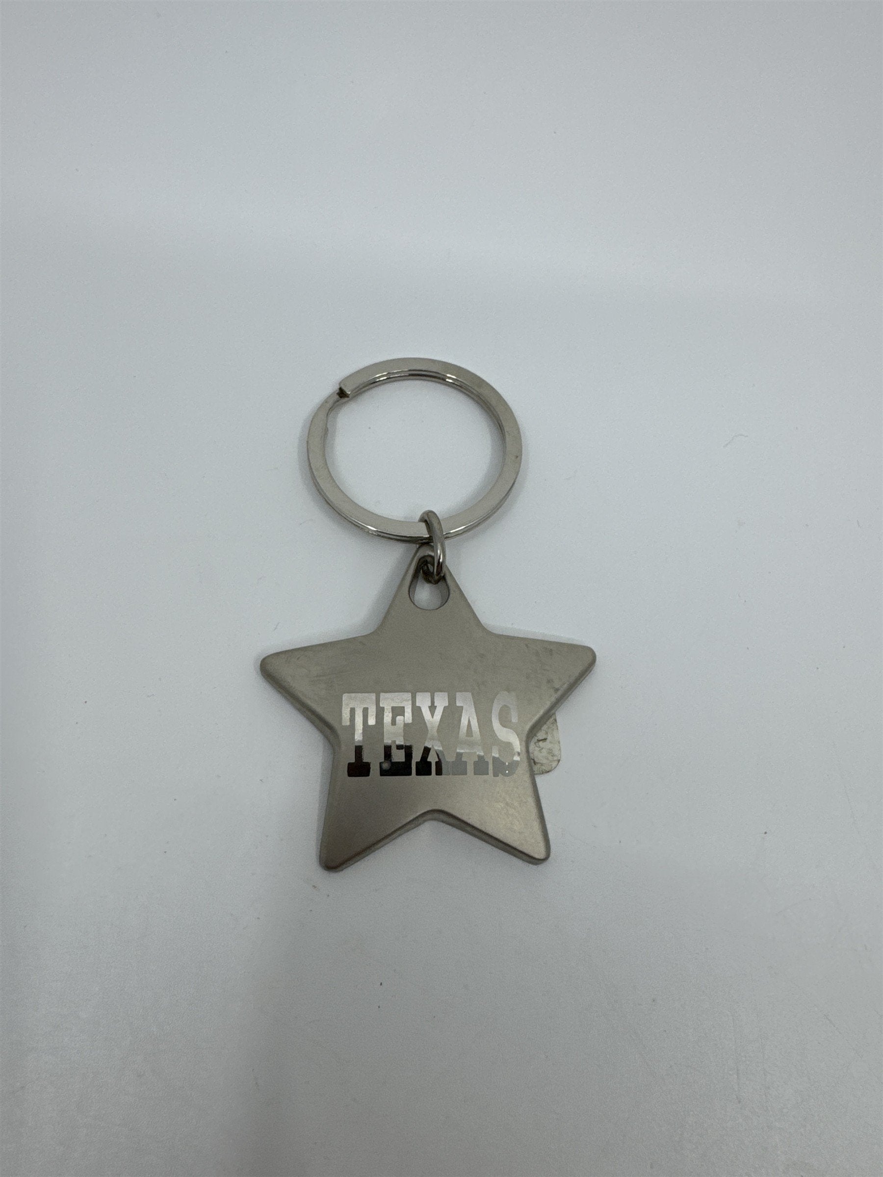 Vintage Metal Keychain TEXAS STAR Fob Keyring