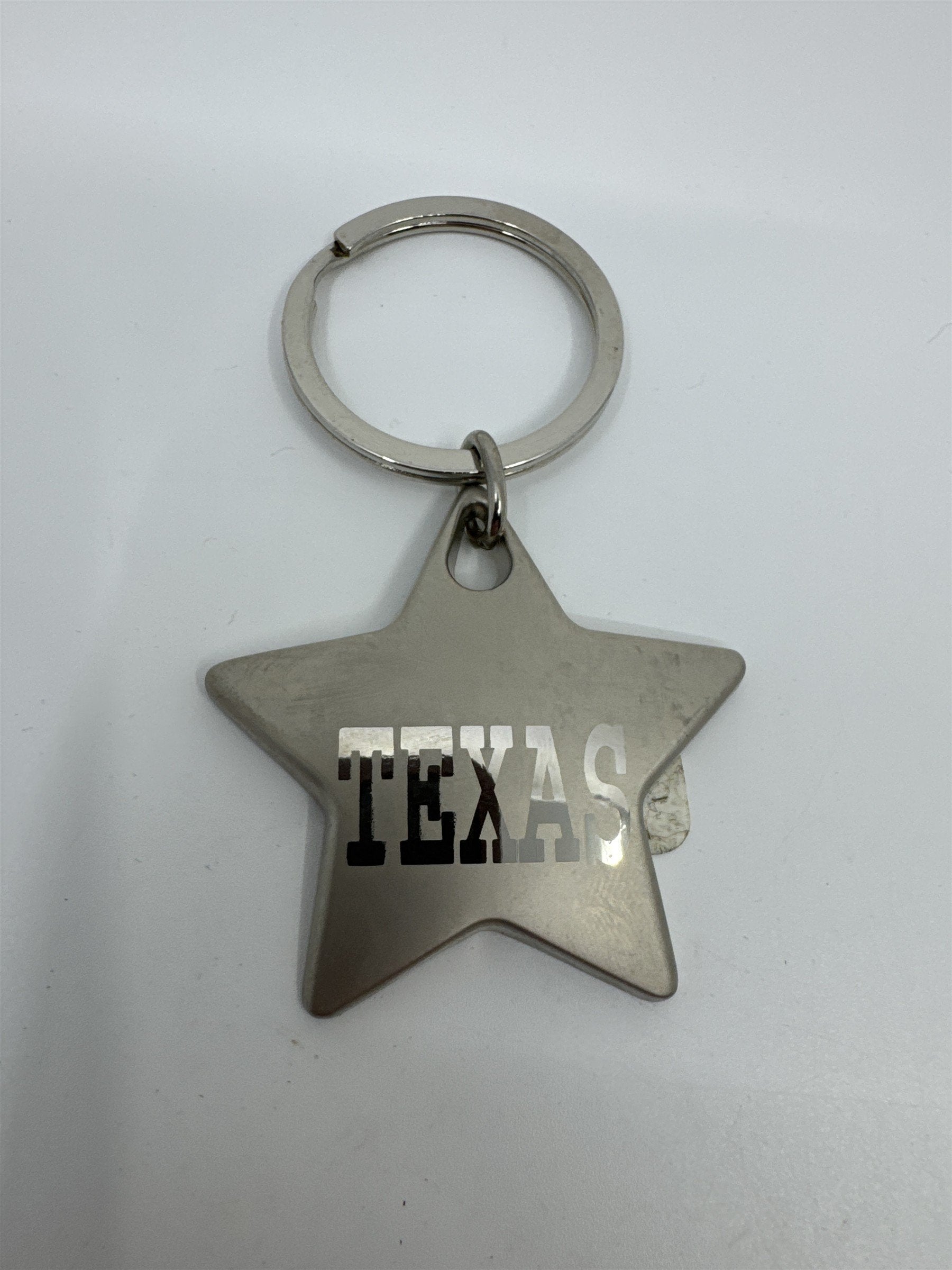 Vintage Metal Keychain TEXAS STAR Fob Keyring