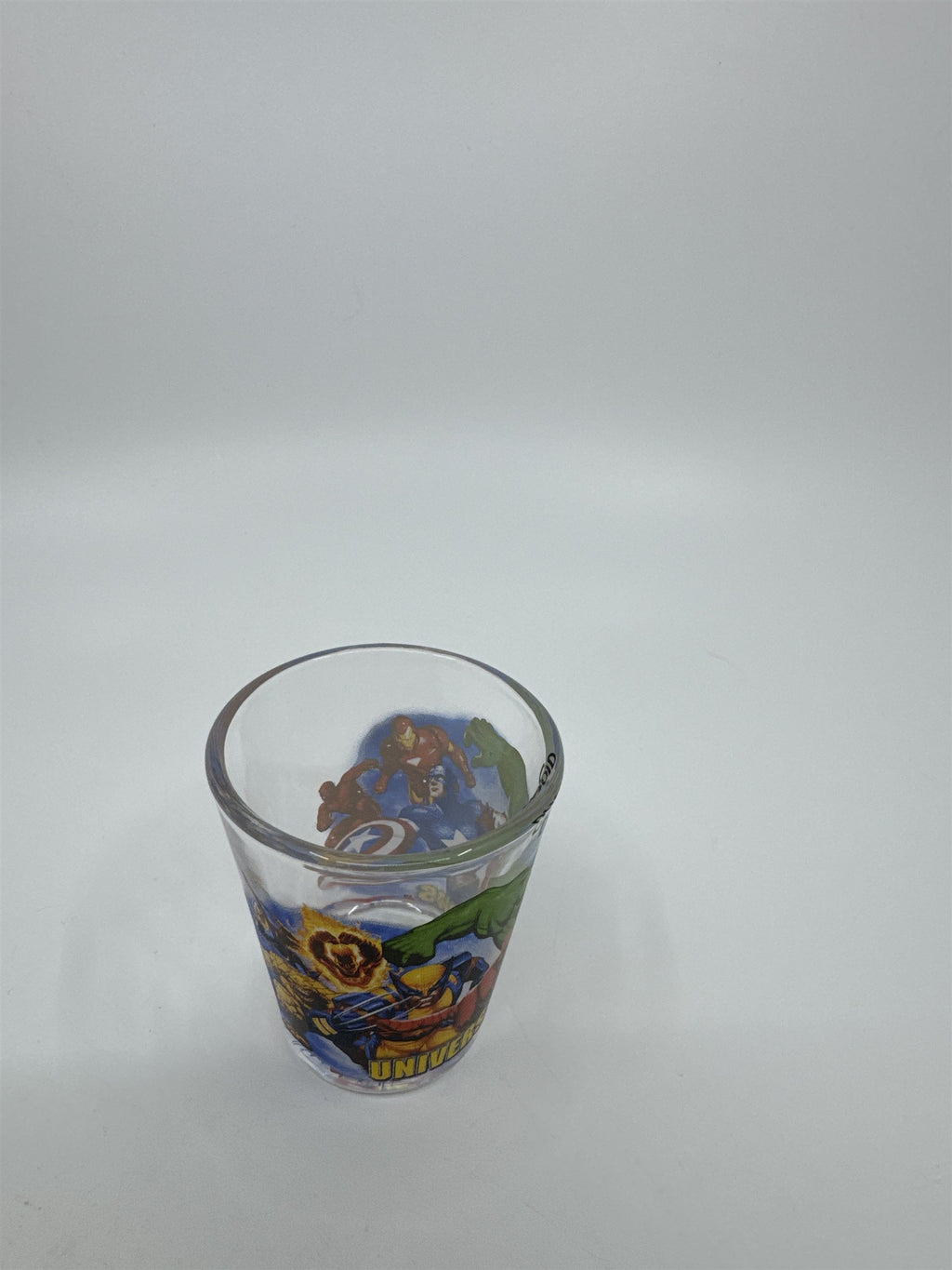Universal Studios Marvel Shot Glass for David Name Printed on It