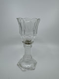 Homco Home Interiors Clear Glass 2pc Clear Glass Crystal Candle Votive Holder 7"