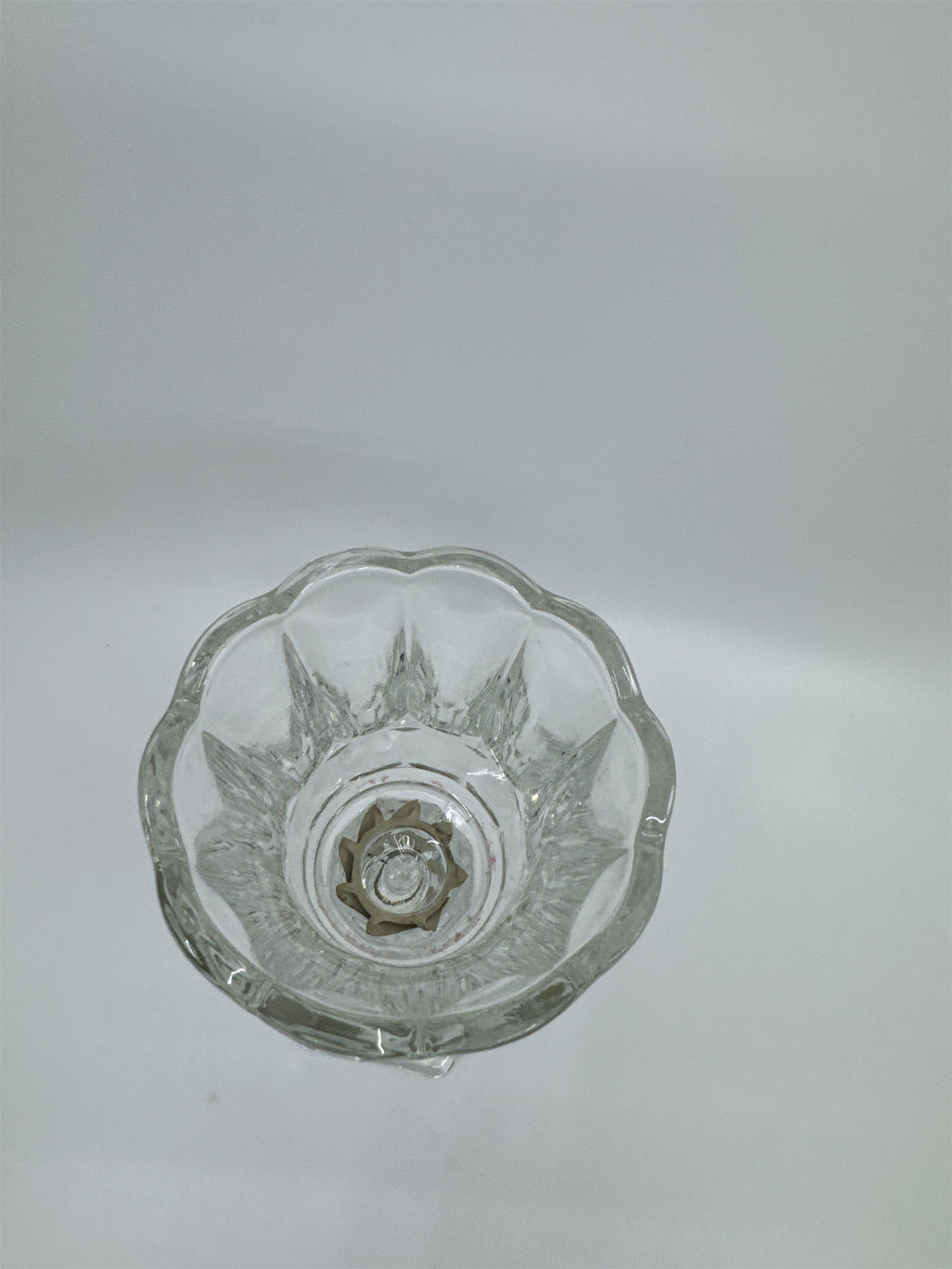 Homco Home Interiors Clear Glass 2pc Clear Glass Crystal Candle Votive Holder 7"