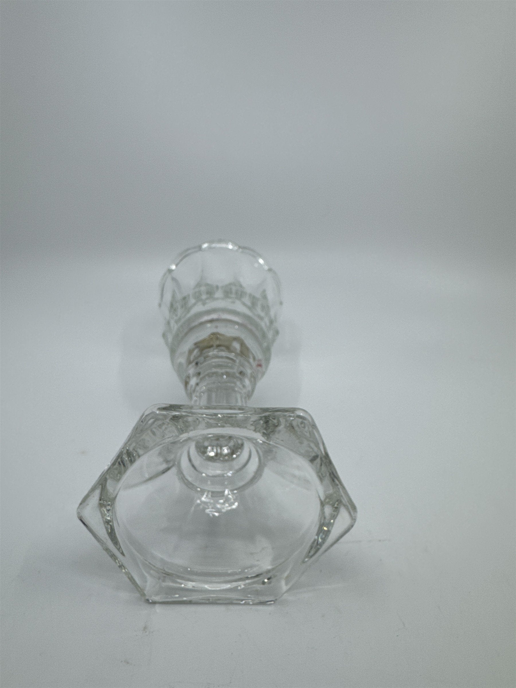 Homco Home Interiors Clear Glass 2pc Clear Glass Crystal Candle Votive Holder 7"