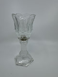Homco Home Interiors Clear Glass 2pc Clear Glass Crystal Candle Votive Holder 7"