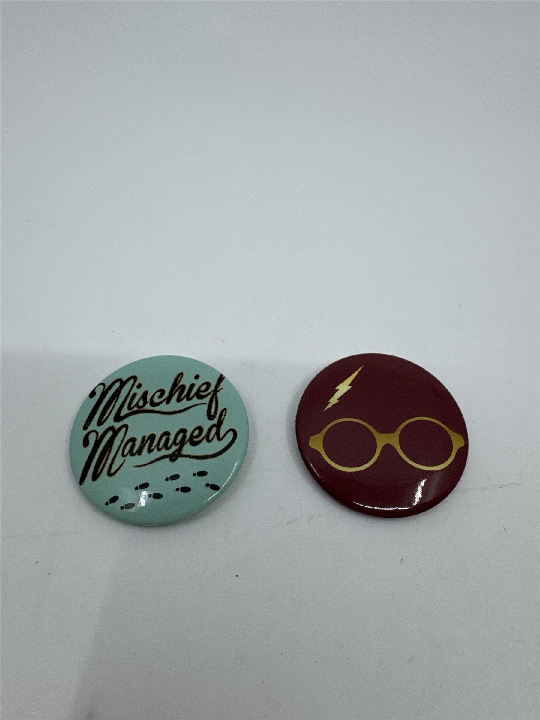Set of 2 Harry Potter Wizarding World Pins, Lightning Bolt and Mischief Managed