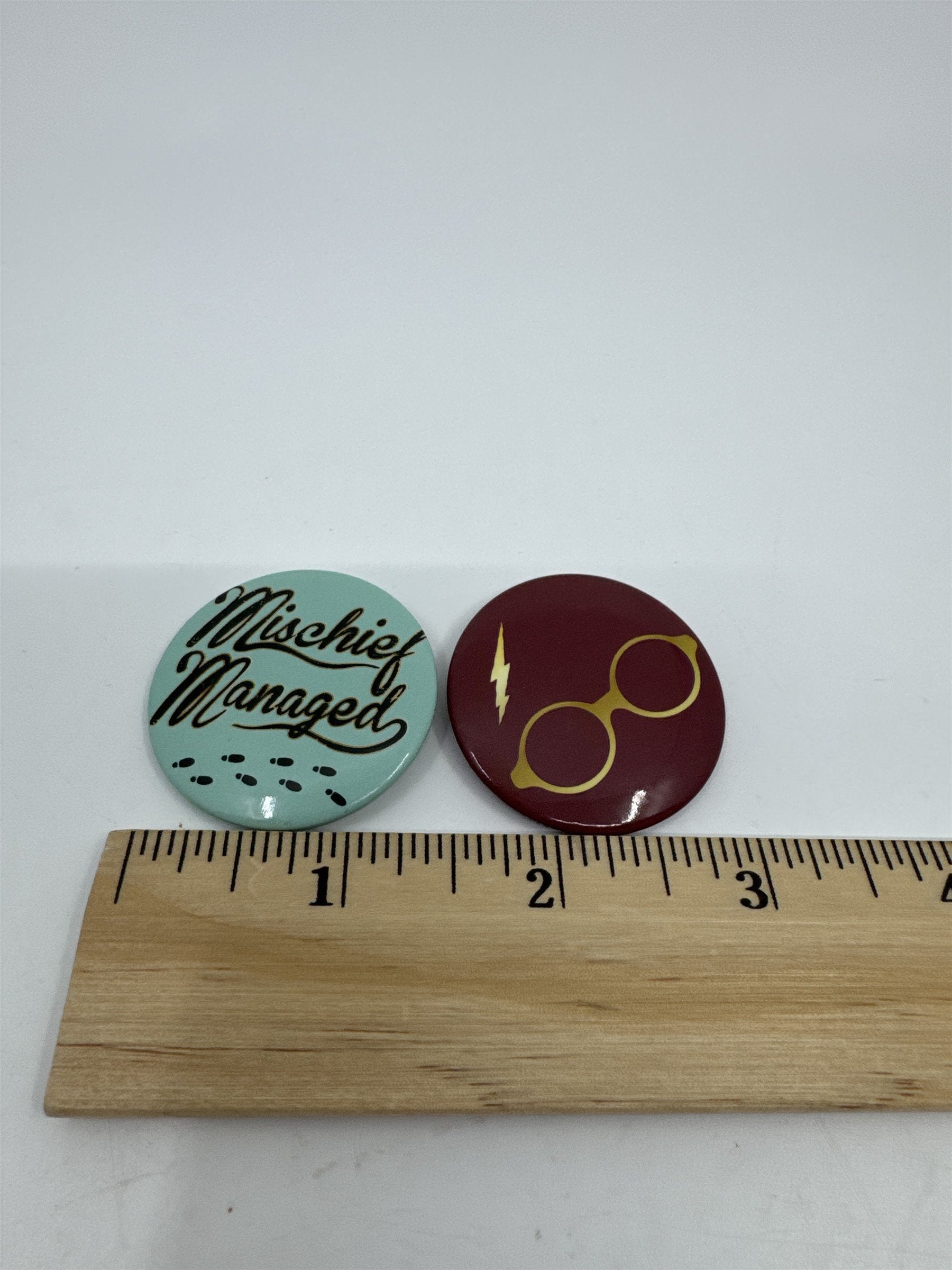 Set of 2 Harry Potter Wizarding World Pins, Lightning Bolt and Mischief Managed