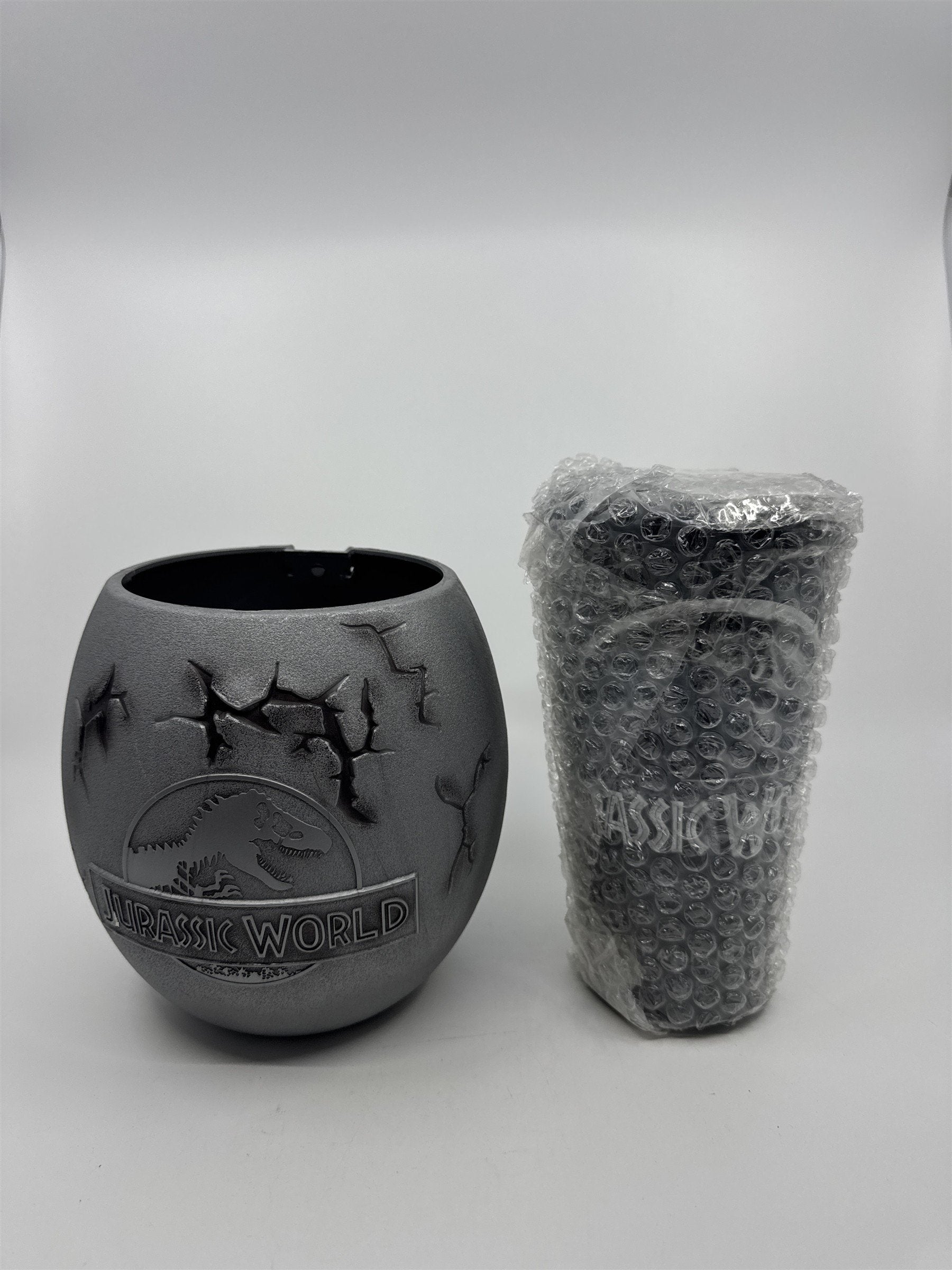 Jurassic World Dinosaur EGG Popcorn Bucket NO LID w/ Drink Cup PROMO 2015