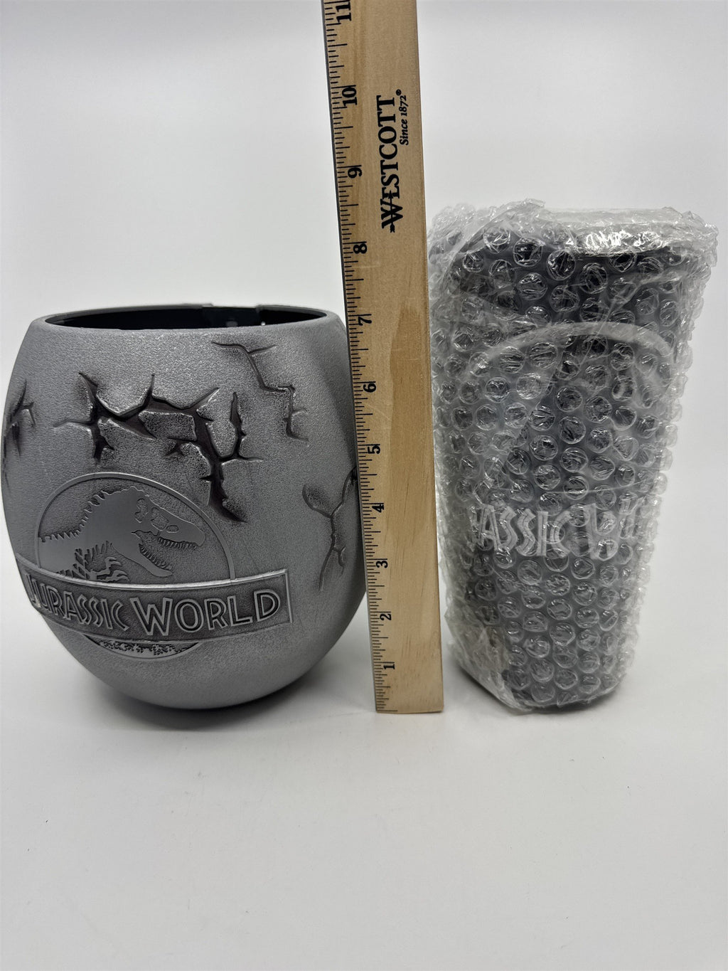 Jurassic World Dinosaur EGG Popcorn Bucket NO LID w/ Drink Cup PROMO 2015