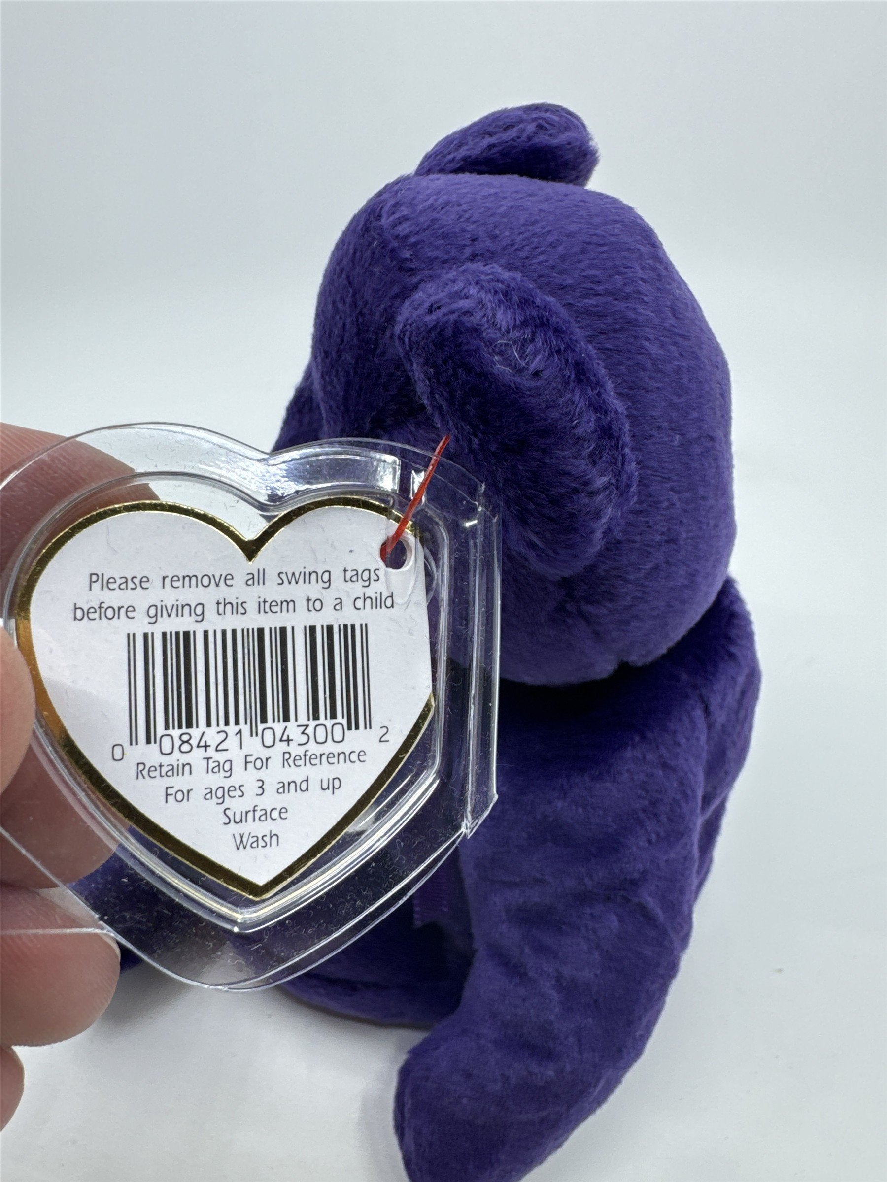 TY Beanie Baby PRINCESS DIANA Purple Teddy Bear 1997 Retired