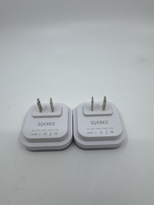 2x Sycees Plug-in LED Night Light with Dusk-to-Dawn Sensor for Bedroom, Bathroom