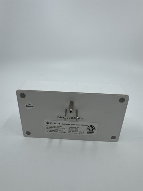 Etekcity Wall Mount Power Surge Protector EW1-22USA 15A /w USB Outlets