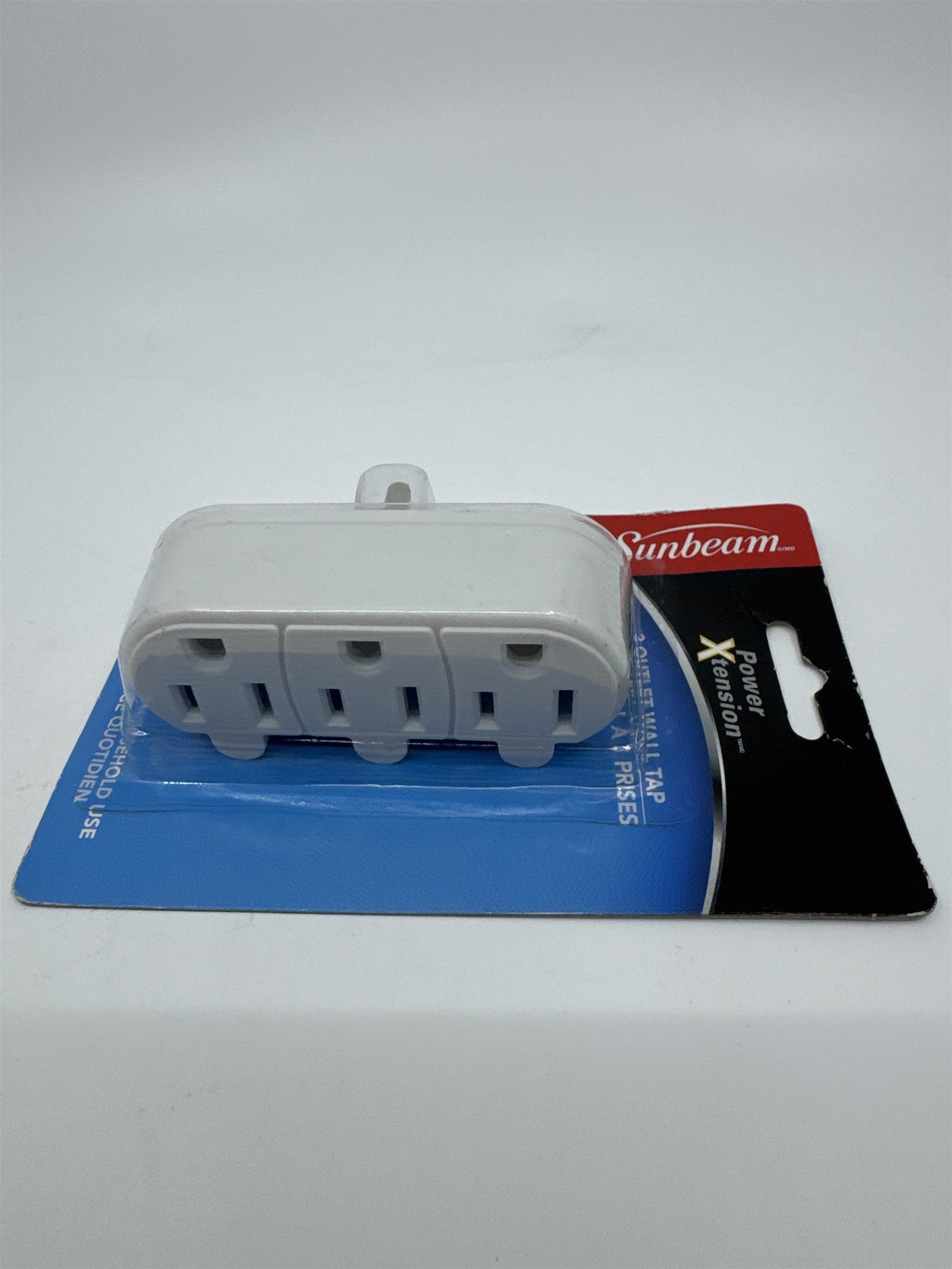 Sunbeam 3-Outlet 3-Prong Grounded AC Power Outlet Receptacle Wall Tap Adapter