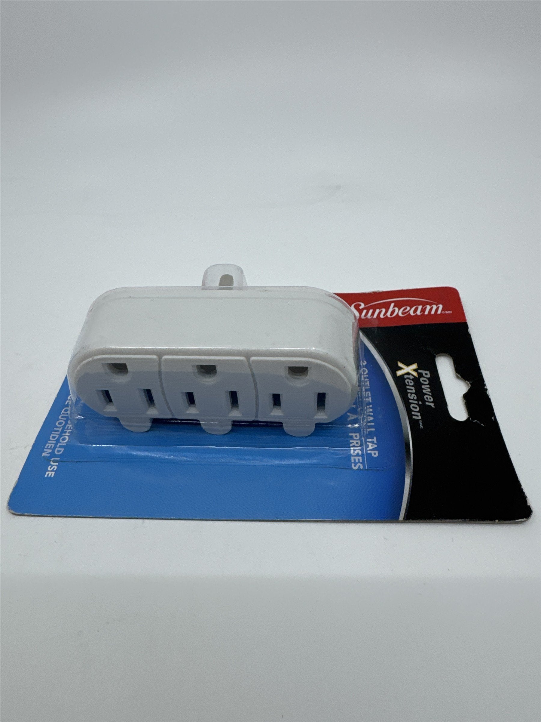 Sunbeam 3-Outlet 3-Prong Grounded AC Power Outlet Receptacle Wall Tap Adapter