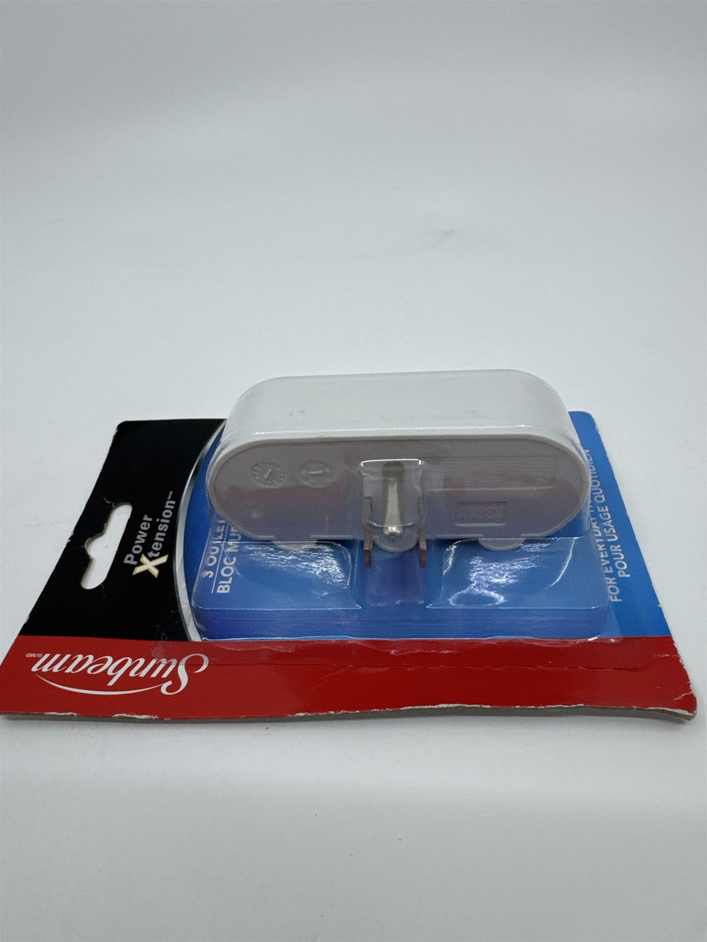 Sunbeam 3-Outlet 3-Prong Grounded AC Power Outlet Receptacle Wall Tap Adapter