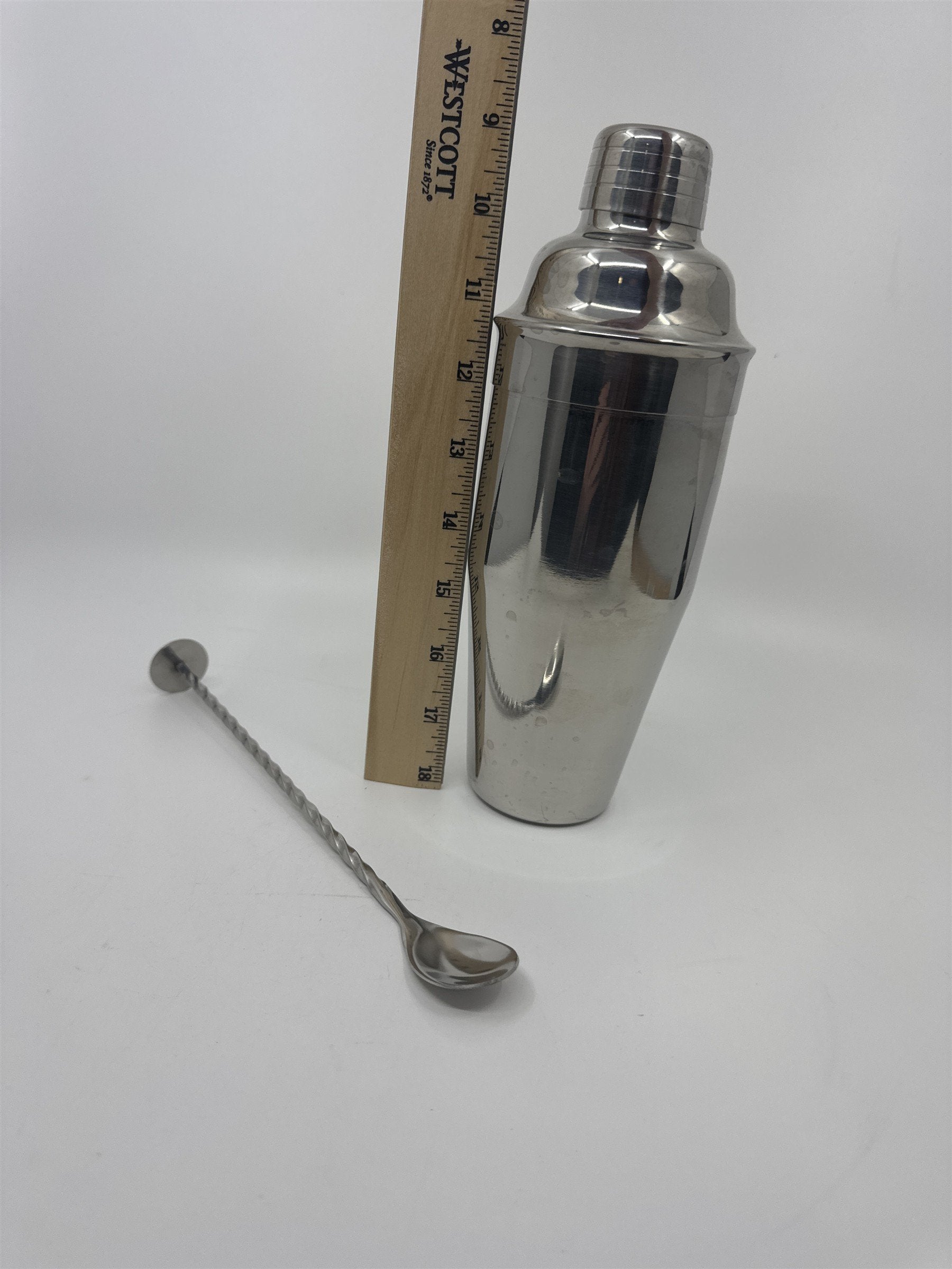 Cresimo Stainless Steel Cocktail Shaker Set w/ Stirrer Spoon Bar Tool Gift