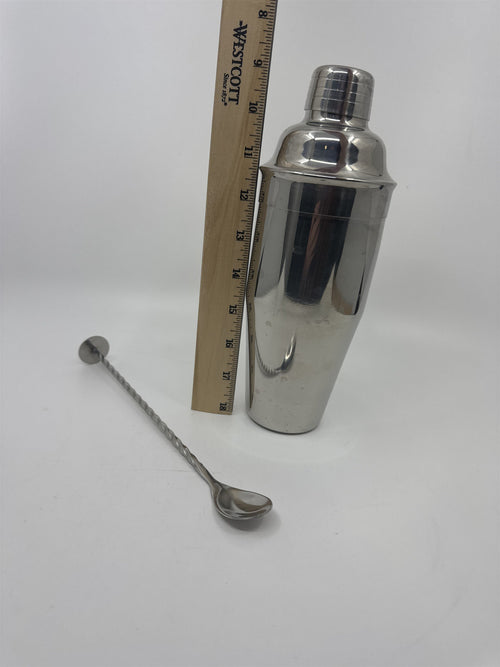 Cresimo Stainless Steel Cocktail Shaker Set w/ Stirrer Spoon Bar Tool Gift