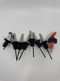 Set of 8 Liquor Pour Spouts/Adapters Stainless Steel with Silicone Grip