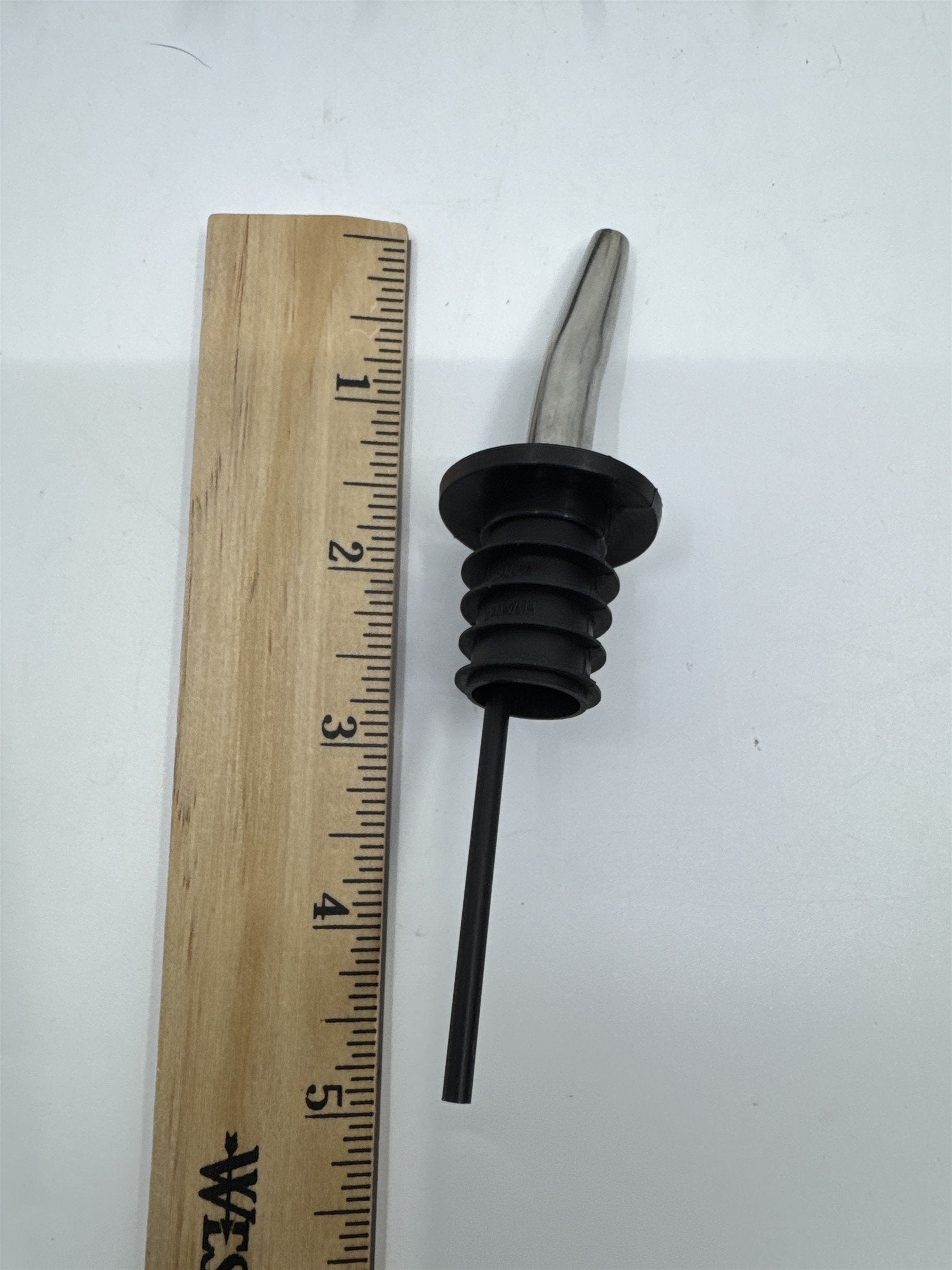 Set of 8 Liquor Pour Spouts/Adapters Stainless Steel with Silicone Grip