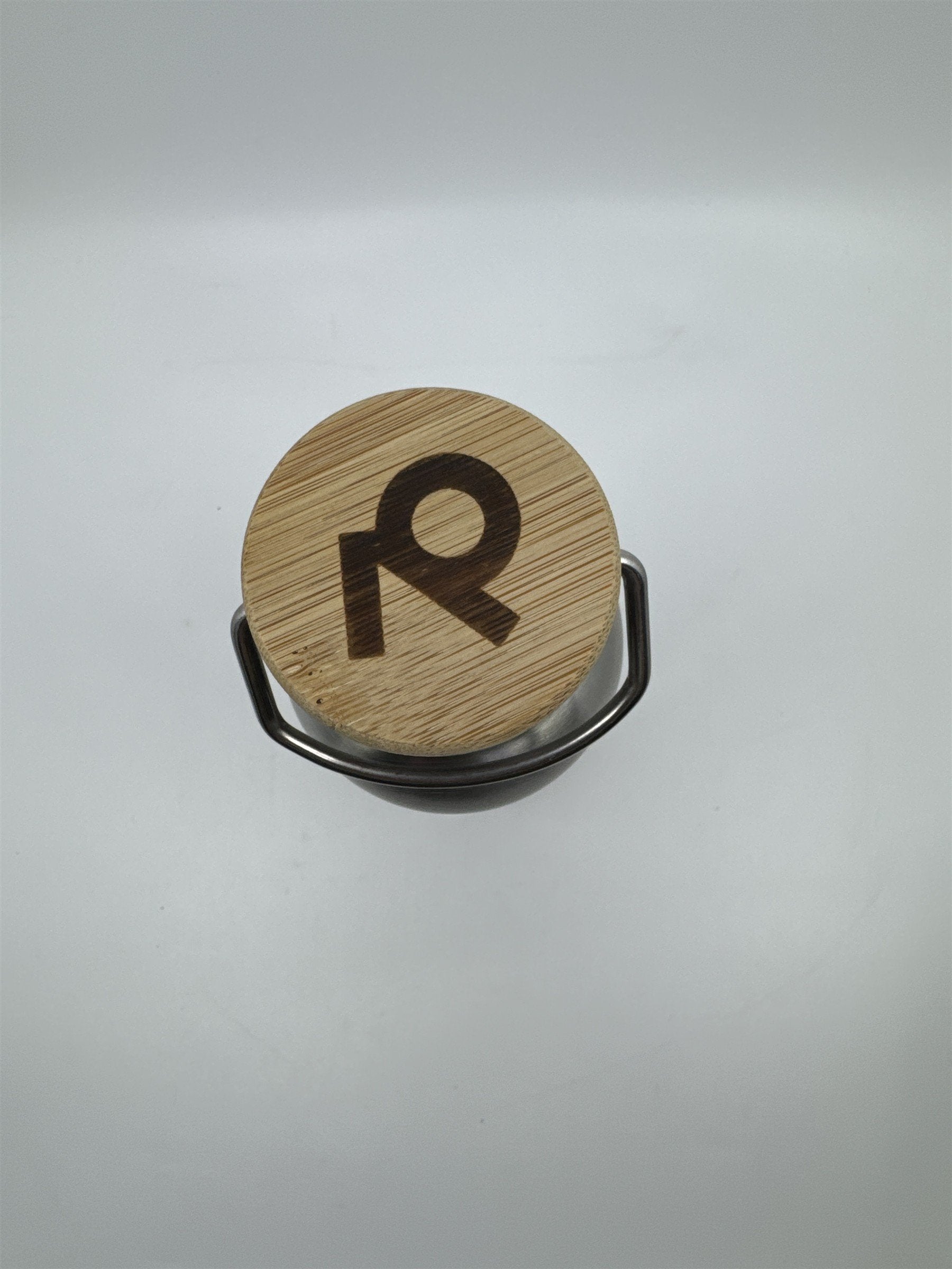 Stainless Steel Water Bottle with Logo Wood Lid and Metal Handle Refined.Com