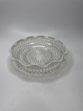 Vintage Fenton Hobnail Opalescent Moonstone Milk Glass 7-3/4" Diameter Ruffled