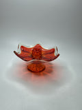 Vintage Viking Glass Persimmon Orange 6 Petal Candle Holder Base