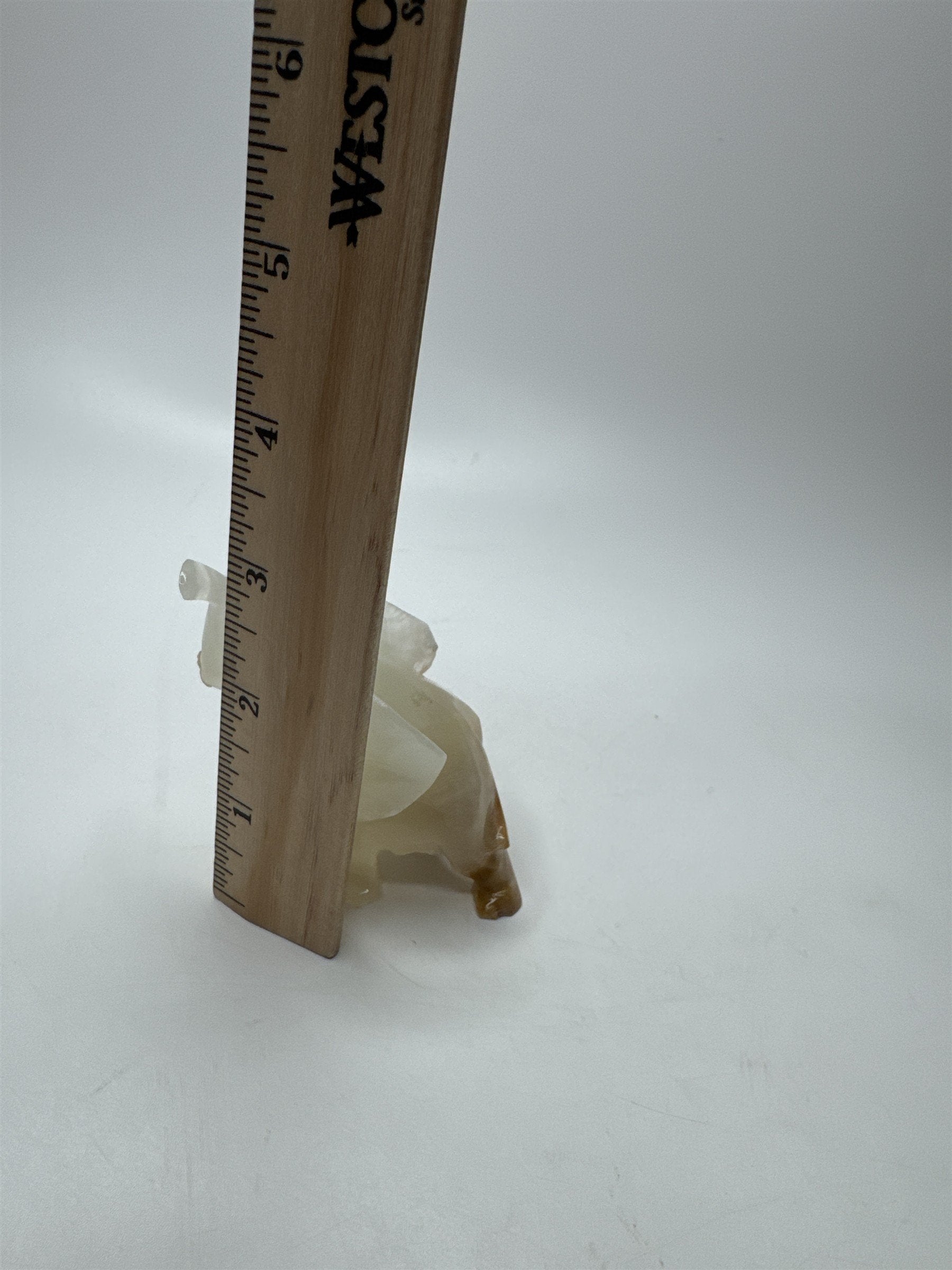 Hand Carved Onyx Marble Elephant Statue Figure Trunk Up Stone Art