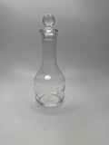 Vintage Clear Glass Decanter /w Floral Etch Pattern 6" Tall