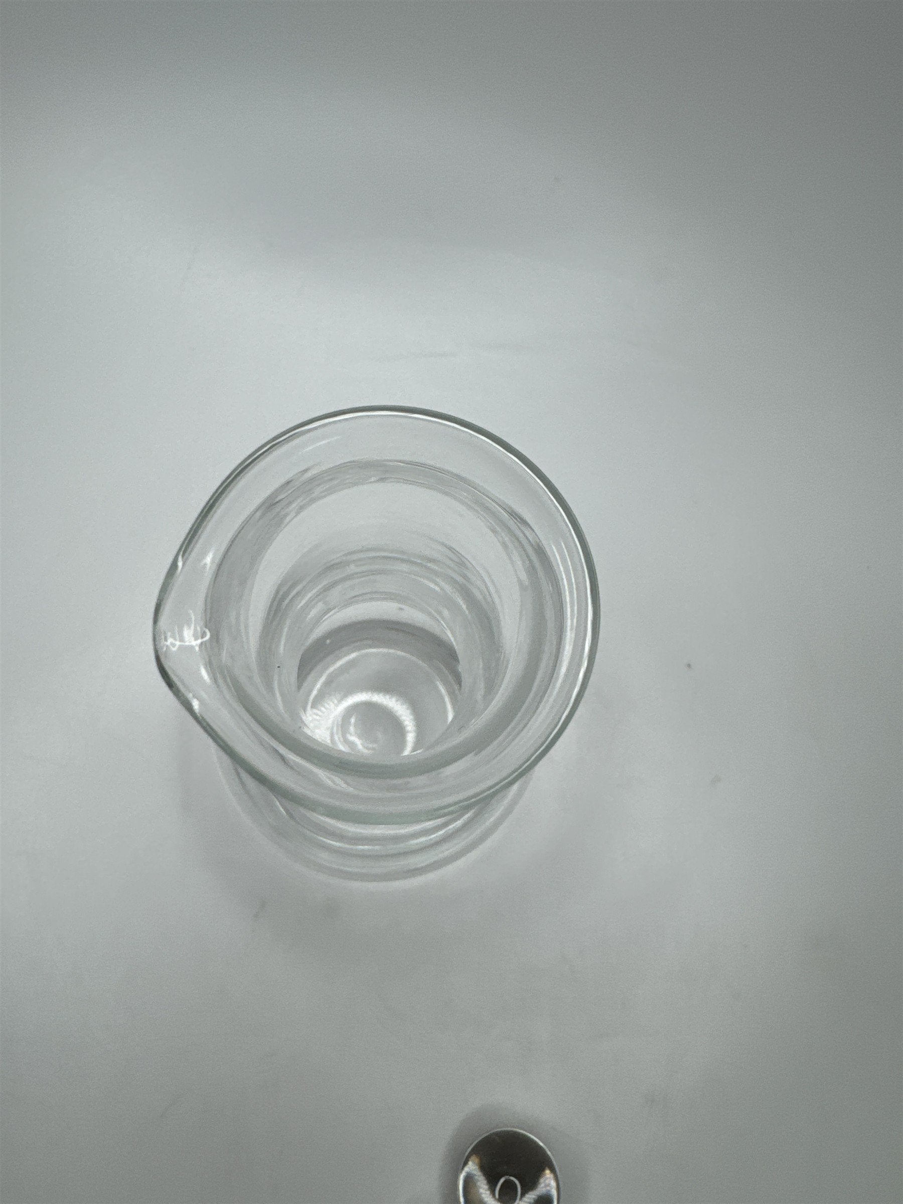 Vintage Clear Glass Decanter /w Floral Etch Pattern 6" Tall