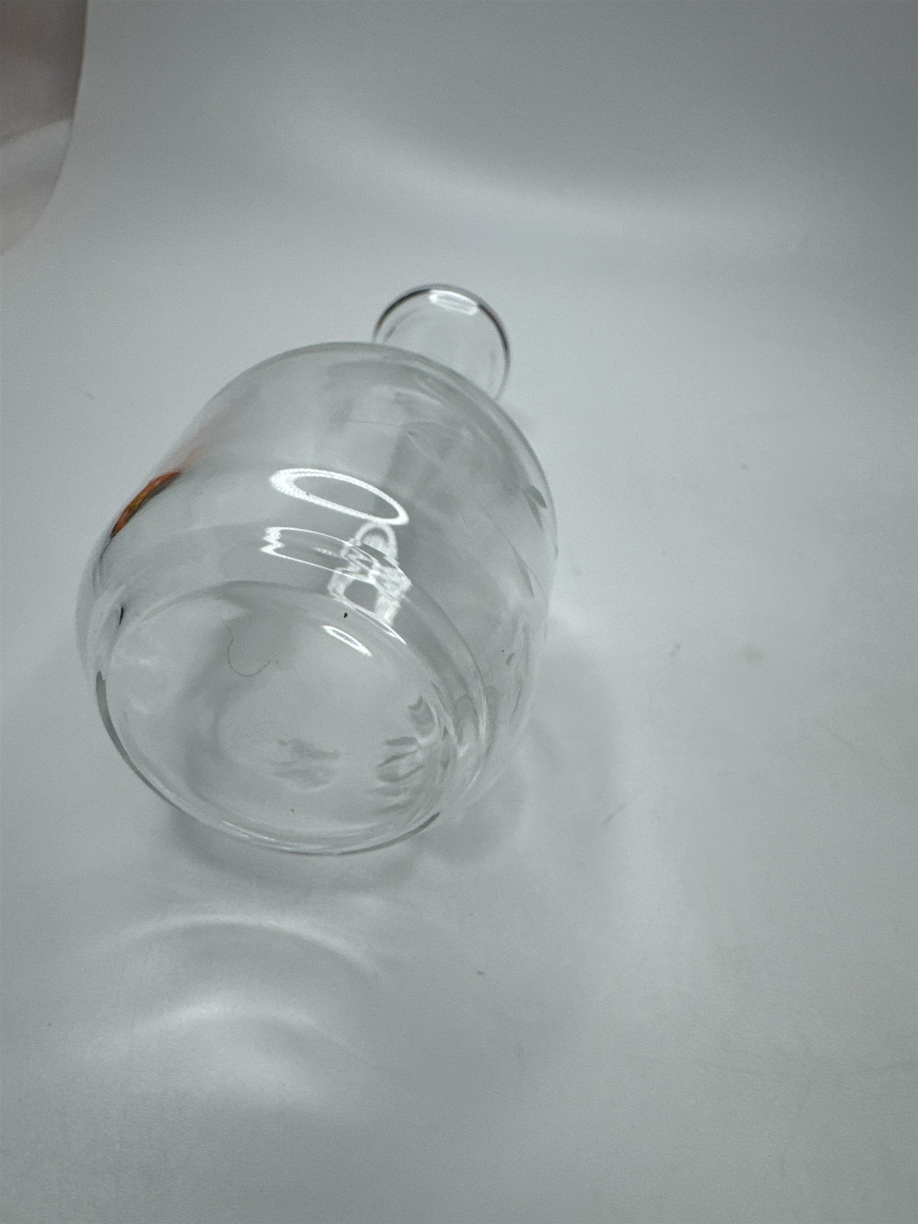 Vintage Clear Glass Decanter /w Floral Etch Pattern 6" Tall