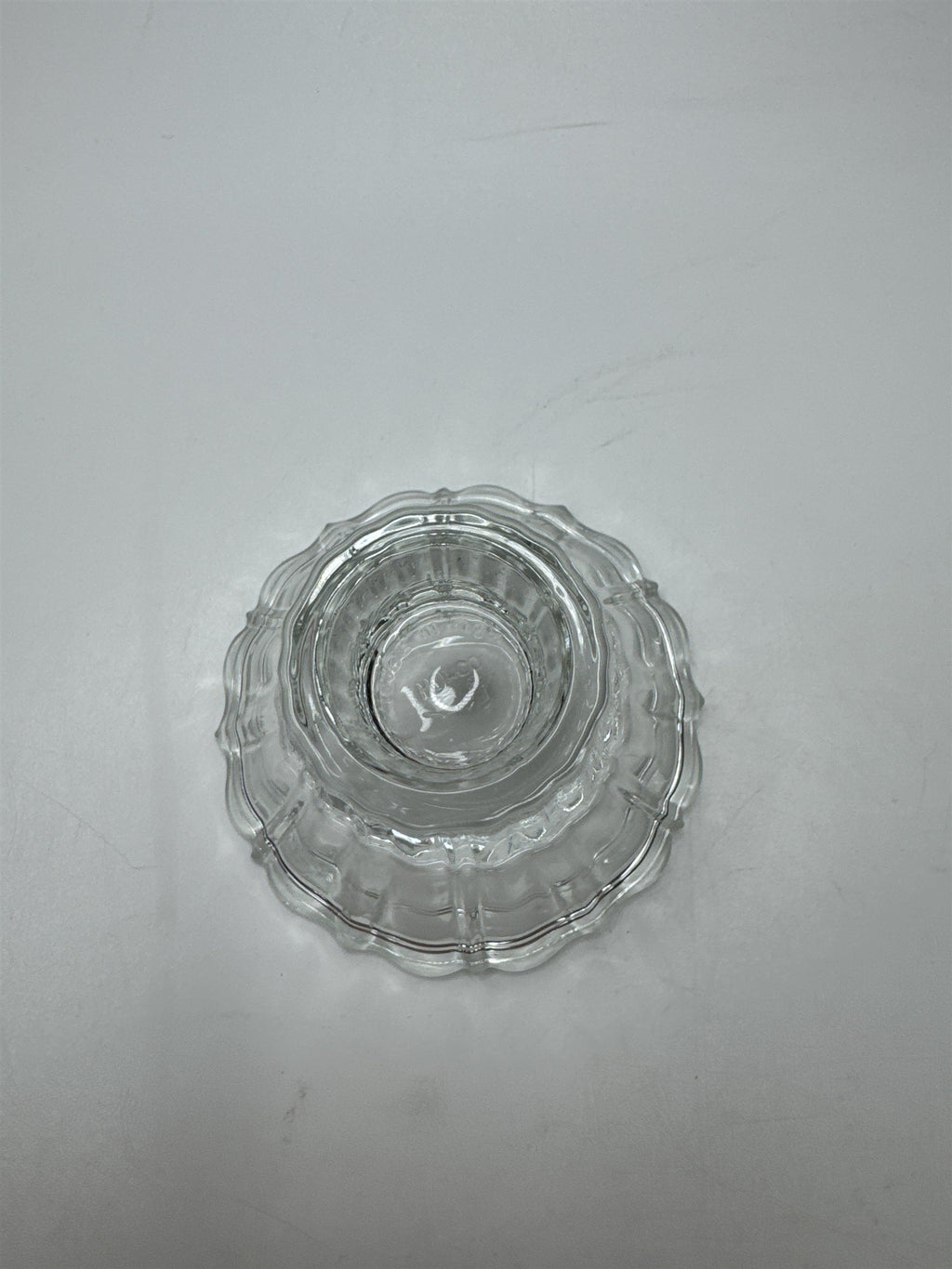 Vintage Homco Home Interiors Votive Candle Holder BASE ONLY Clear Glass