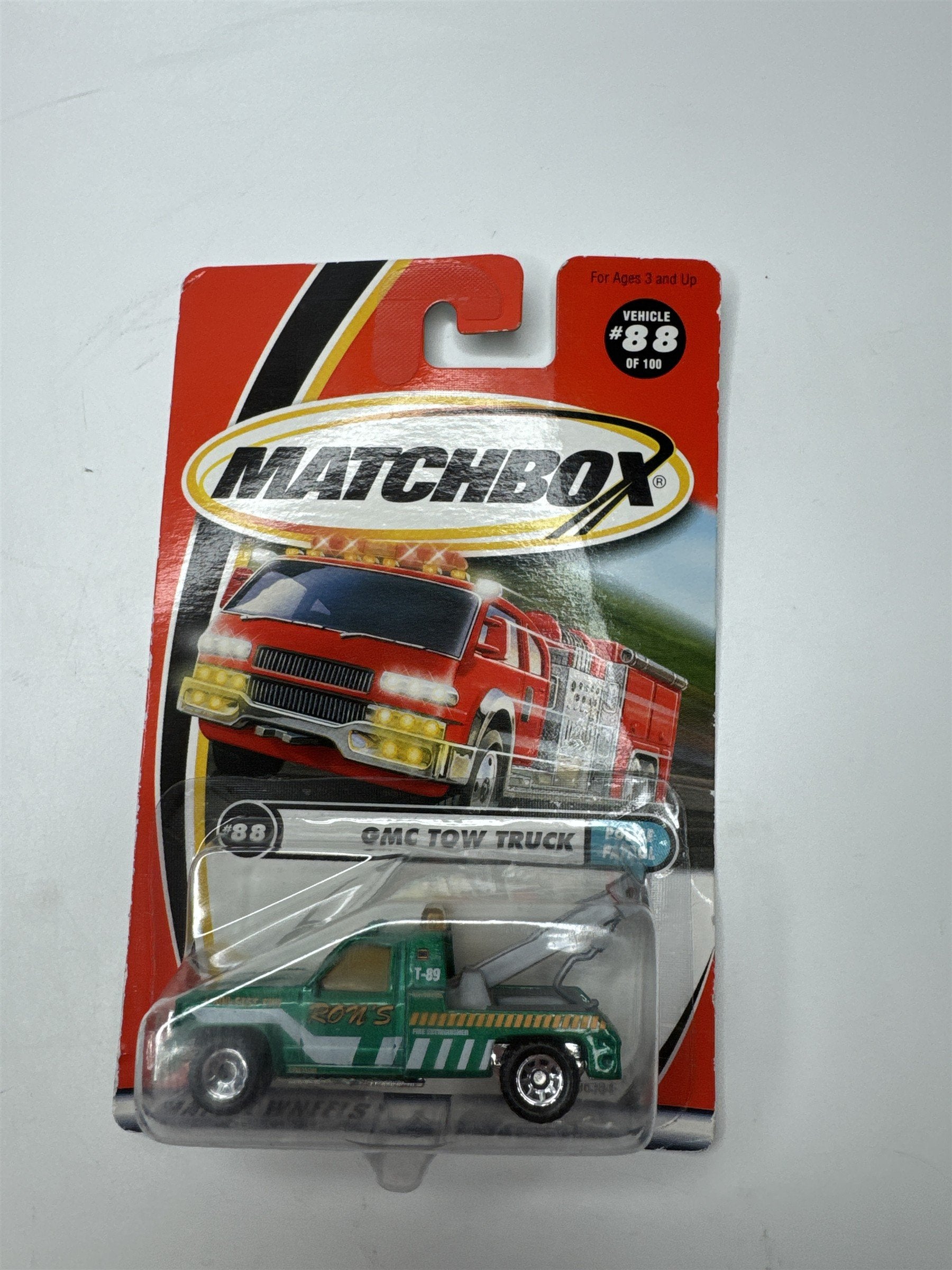Matchbox #88/100 GMC Tow Truck Police Patrol Ron's Mattel Wheels